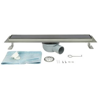 Душевой трап ALMAes Laguna LG60BL 60см чёрное стекло